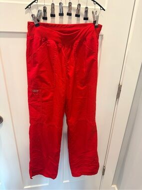 Cherokee Workwear Revolution Scrub Pants Small Red WW110 Cargo Straight Leg
